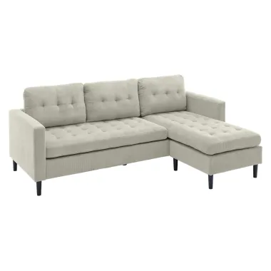 Invicta Sofa narożna STOCKHOLM 3 osobowa szarozielony  sztruks 220cm / 47837