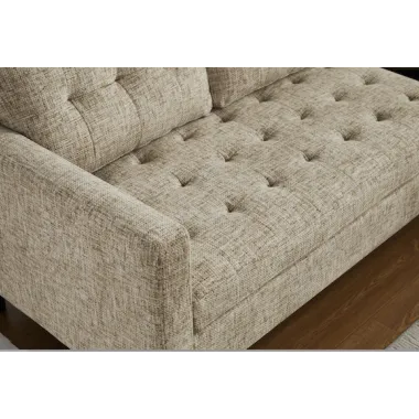 Invicta Sofa narożna STOCKHOLM 3 osobowa tkanina beżowa 220cm / 47838