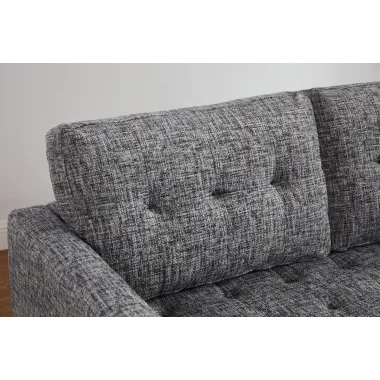 Invicta Sofa narożna STOCKHOLM 3 osobowa szara tkanina 220cm / 47839