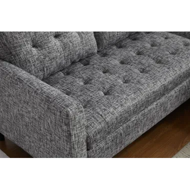 Invicta Sofa narożna STOCKHOLM 3 osobowa szara tkanina 220cm / 47839
