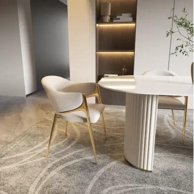 Modig M5-1 Krzesło perłowa biel boucle 60 x 76 x 63cm