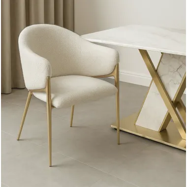 Modig M5-1 Krzesło perłowa biel boucle 60 x 76 x 63cm