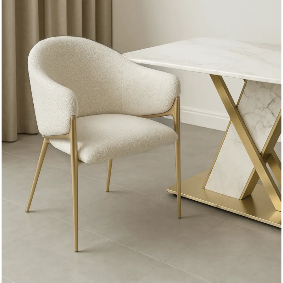 Modig M5-1 Krzesło perłowa biel boucle 60 x 76 x 63cm