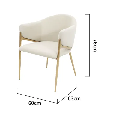 Modig M5-10 Krzesło biały ecru aksamit 60 x 76 x 63cm