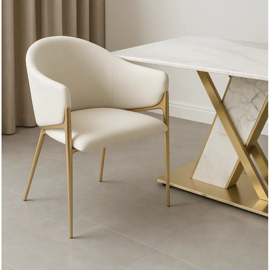 Modig M5-10 Krzesło biały ecru aksamit 60 x 76 x 63cm