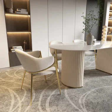 Modig M5-10 Krzesło biały ecru aksamit 60 x 76 x 63cm