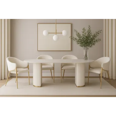 Modig M5-10 Krzesło biały ecru aksamit 60 x 76 x 63cm