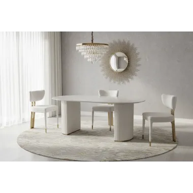 Modig M3-1 Krzesło biała tkanina szenilowa 51 x 83 x 54cm