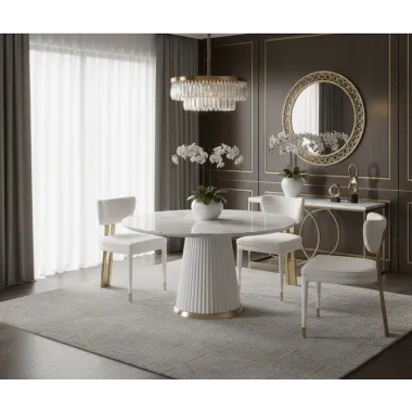 Modig M3-1 Krzesło biała tkanina szenilowa 51 x 83 x 54cm