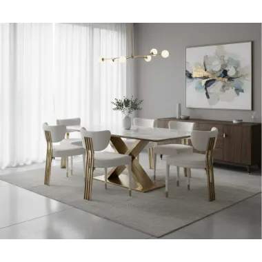 Modig M3-1 Krzesło biała tkanina szenilowa 51 x 83 x 54cm