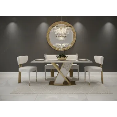 Modig M3-1 Krzesło biała tkanina szenilowa 51 x 83 x 54cm