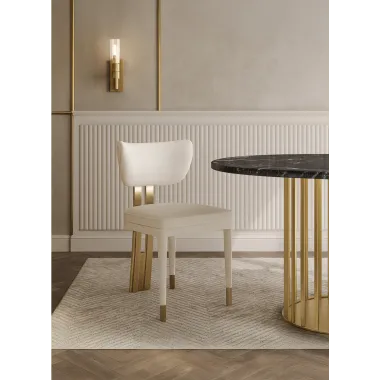 Modig M3-1 Krzesło biała tkanina szenilowa 51 x 83 x 54cm