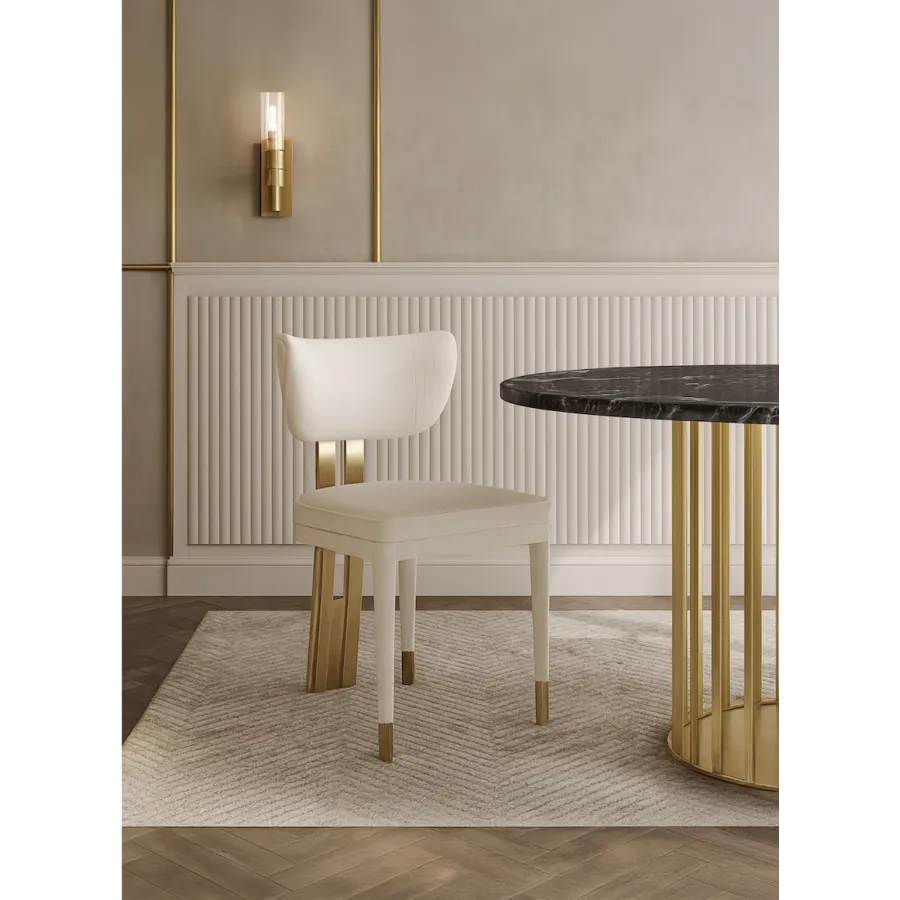 Modig M3-1 Krzesło biała tkanina szenilowa 51 x 83 x 54cm