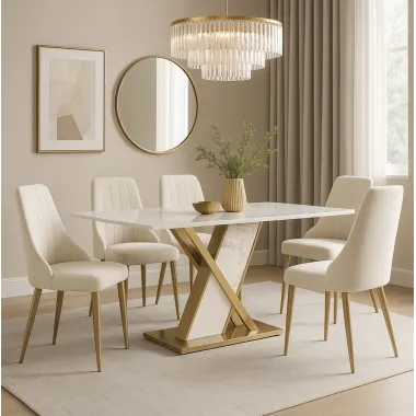 Modig M4-10 Krzesło biały ecru aksamit 60 x 76 x 63cm