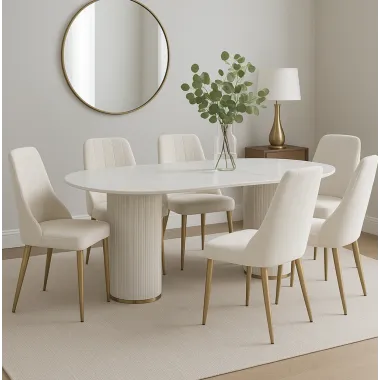 Modig M4-10 Krzesło biały ecru aksamit 60 x 76 x 63cm