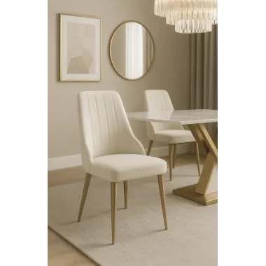 Modig M4-10 Krzesło biały ecru aksamit 60 x 76 x 63cm