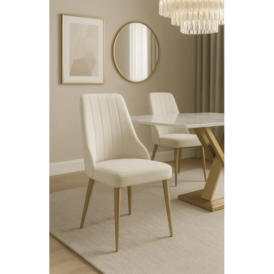 Modig M4-10 Krzesło biały ecru aksamit 60 x 76 x 63cm