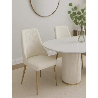 Modig M4-10 Krzesło biały ecru aksamit 60 x 76 x 63cm