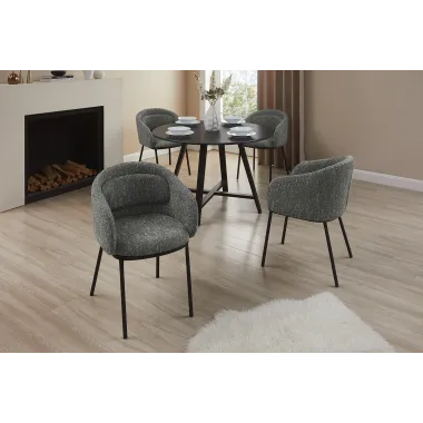 Invicta Krzesło tapicerowane FLORENZ tkanina teksturowana szara 56 x 78 x 55cm / 47791