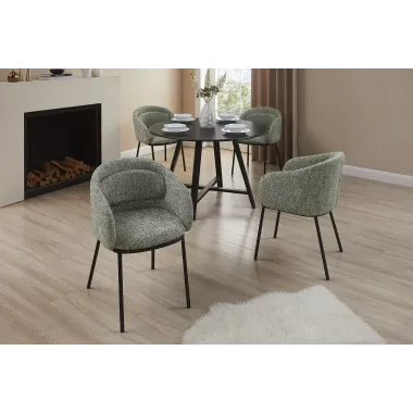 Invicta Krzesło tapicerowane FLORENZ tkanina teksturowana ciemnozielona 56 x 78 x 55cm / 47794