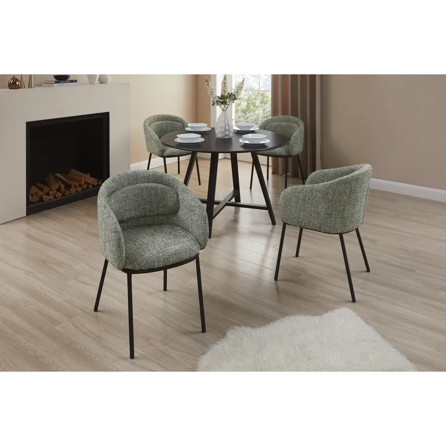 Invicta Krzesło tapicerowane FLORENZ tkanina teksturowana ciemnozielona 56 x 78 x 55cm / 47794