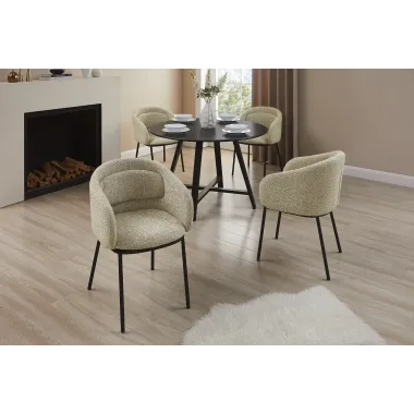 Invicta Krzesło tapicerowane FLORENZ tkanina teksturowana beżowe 56 x 78 x 55cm / 47792