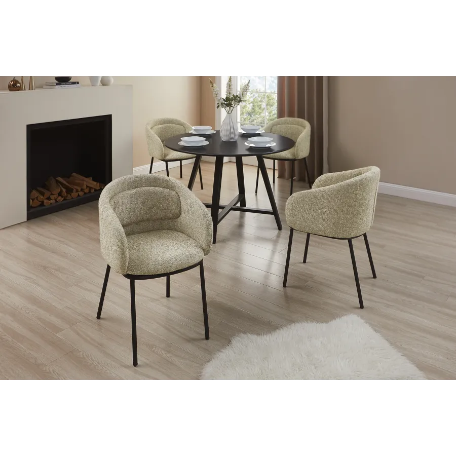 Invicta Krzesło tapicerowane FLORENZ tkanina teksturowana beżowe 56 x 78 x 55cm / 47792