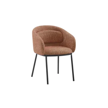 Invicta Krzesło tapicerowane FLORENZ tkanina teksturowana rdzawy brąz 56 x 78 x 55cm / 47793