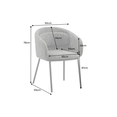 Invicta Krzesło tapicerowane FLORENZ tkanina teksturowana rdzawy brąz 56 x 78 x 55cm / 47793