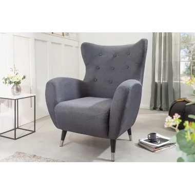 Invicta Fotel uszak DON antracyt  tkanina 88cm / 45964