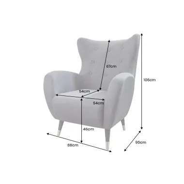 Invicta Fotel uszak DON antracyt  tkanina 88cm / 45964