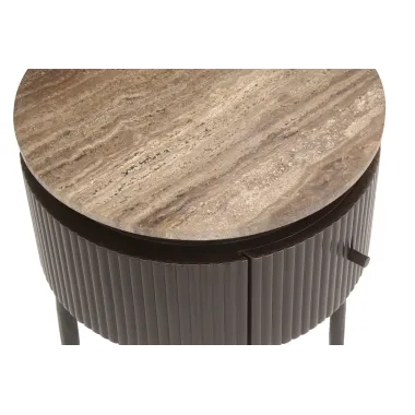 RUSSO Stolik boczny brązowy Ø 40 x 70cm / 6901