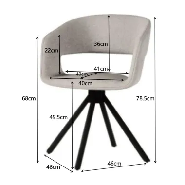 Kare Krzesło obrotowe GINA 54 x 80 x 53cm / 70726