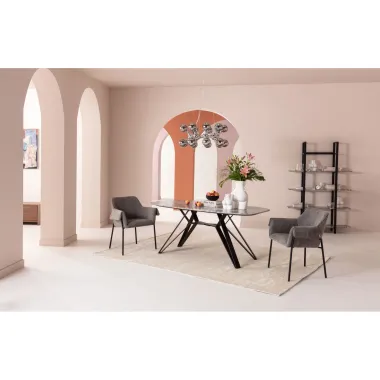 Kare Krzesło BESS szare 70 x 85 x 62cm / 86388