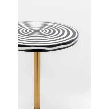 Kare Stolik pomocniczy DOMERO SWIRL biało czarny Ø 25 x 50 x 25cm / 70327