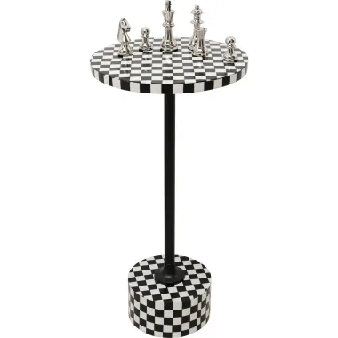 Kare Stolik pomocniczy DOMERO CHESS czarno biały Ø 25 x 50 x 25cm / 86569