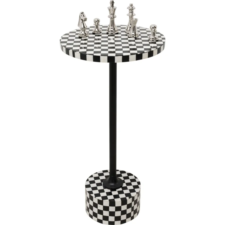 Kare Stolik pomocniczy DOMERO CHESS czarno biały Ø 25 x 50 x 25cm / 86569
