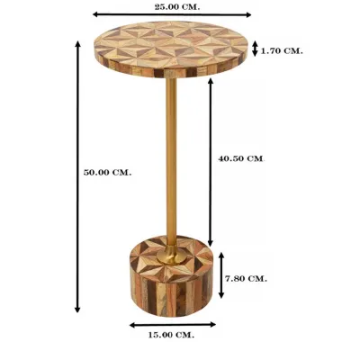 Kare Stolik pomocniczy DOMERO brązowy 25 x 50 x 25cm / 86570