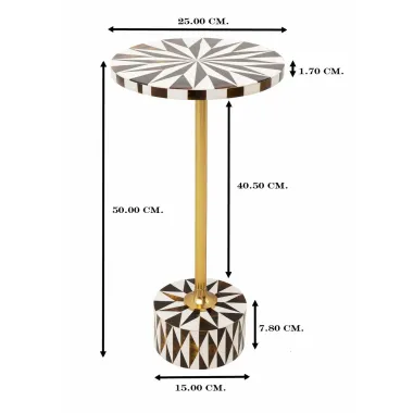 Kare Stolik pomocniczy DOMERO STAR BROWN WHITE Ø 25 x 50 x 25cm / 86568