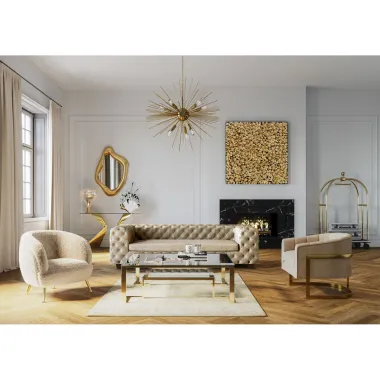 Kare Lustro ścienne HOLOGRAM złoty 76 x 119x 9cm / 83206