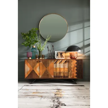 Kare Lustro ścienne CURVE MO złoty 100 x 100 x 5cm / 85278