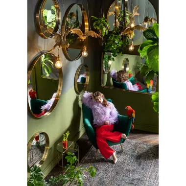 Kare Lustro ścienne CURVE MO złoty 100 x 100 x 5cm / 85278