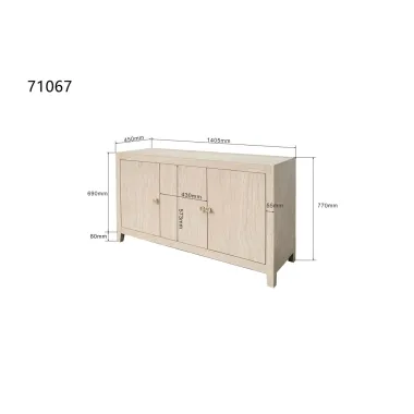 Kare Komoda TRAVERTINO beżowy 140 x 77 x 45cm / 71067