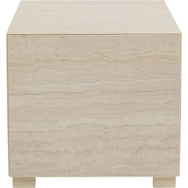 Kare Stolik pomocniczy TRAVERTINO beżowy 45 x 45 x 45cm / 71052