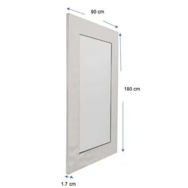 Kare Lustro ścienne CALDERA srebrne 90 x 180 x 17cm / 70489