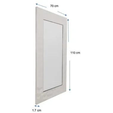 Kare Lustro ścienne CALDERA srebrne 70 x 110 x 17cm / 70488