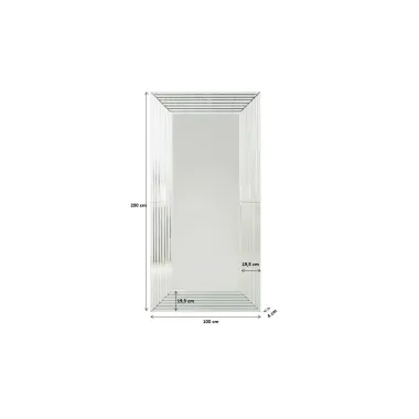 Kare Lustro ścienne LINEA srebrne 100 x 200 x 4cm / 81555