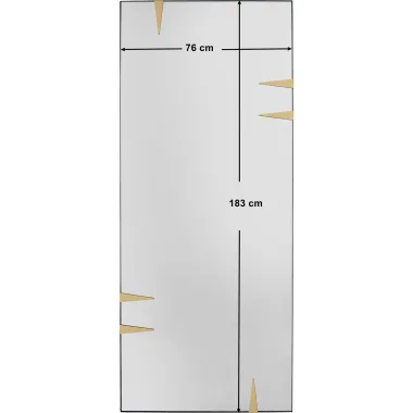 Kare Lustro ścienne SNIP czarno-złota 76 x 183 x 4cm / 87607