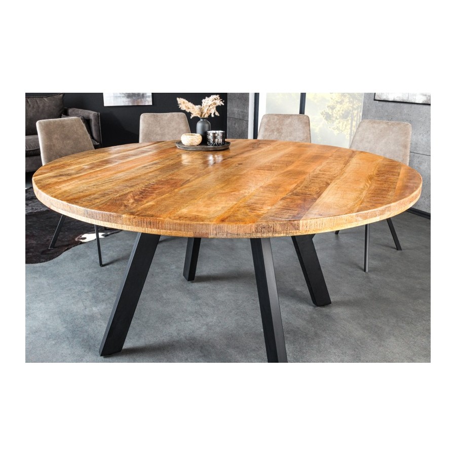 Invicta IRON CRAFT stół do jadalni okrągły naturalne Mango Ø 140cm / 45256