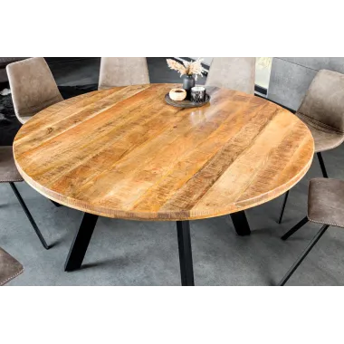 Invicta IRON CRAFT stół do jadalni okrągły naturalne Mango Ø 140cm / 45256